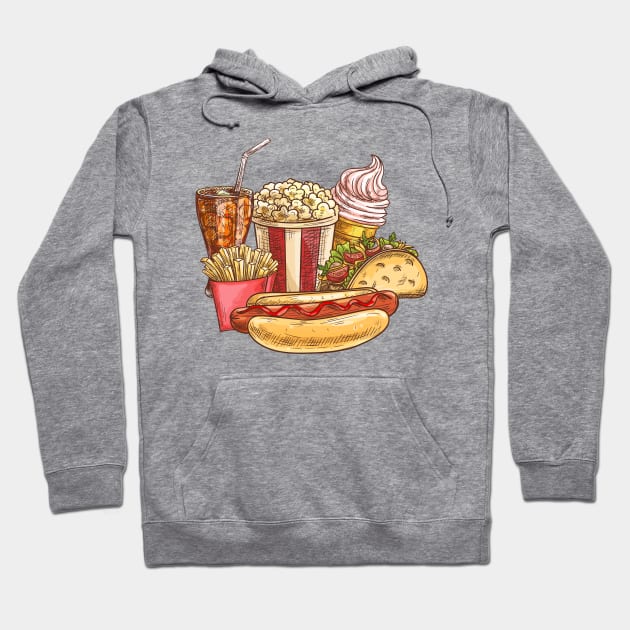 Junk food Hoodie by Mako Design 